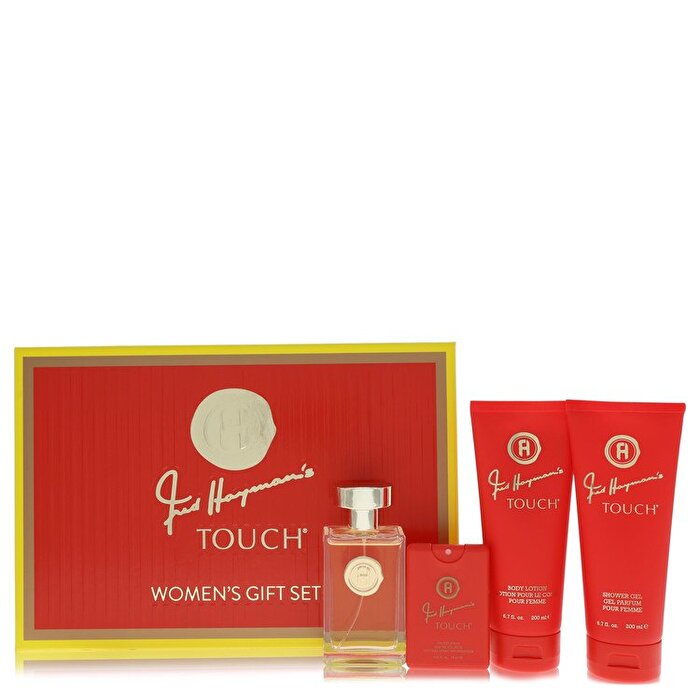 Fred Hayman Touch Gift Set 100mL EDT + Body Lotion + Shower Gel + Pocket Spray
