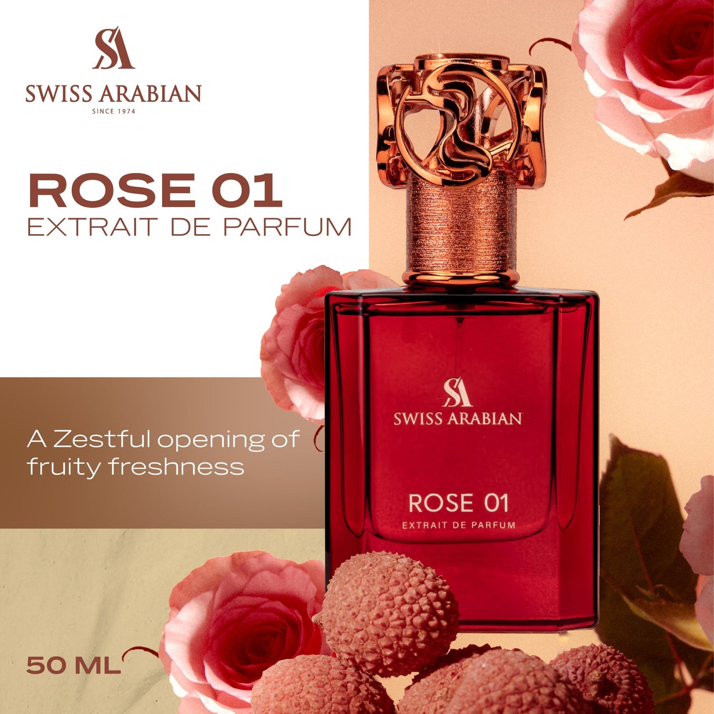 Swiss Arabian Rose 01 Extrait de Parfum Floral Fruity 50mL image 4