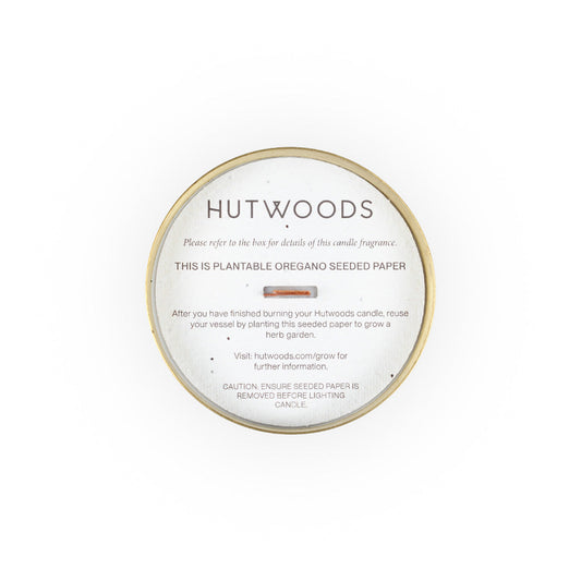 Hutwoods Cedar Leaf & Vanilla Bean Brass Vessel Candle 375g 80+ Hours Burn Time lifestyle image 2