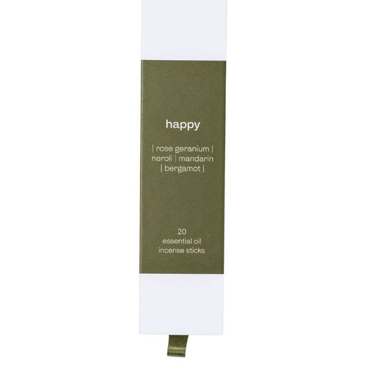 Exuro Happy Incense Sticks 20 Pack - Rose Geranium, Mandarin & Bergamot