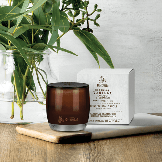 Urban Rituelle Vanilla, Lavender & Geranium Candle 140g - The Perfume Company
