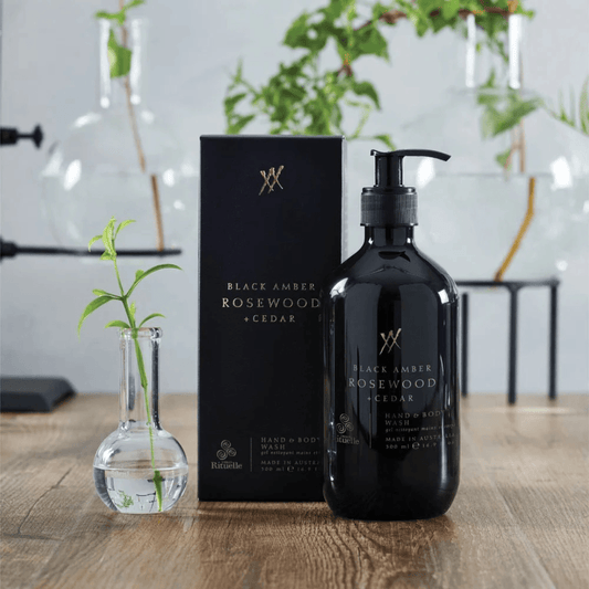 Hand & Body Lotion - Urban Rituelle - Urban Rituelle Black Amber, Rosewood & Cedar Hand & Body Wash 500mL - The Gift Company