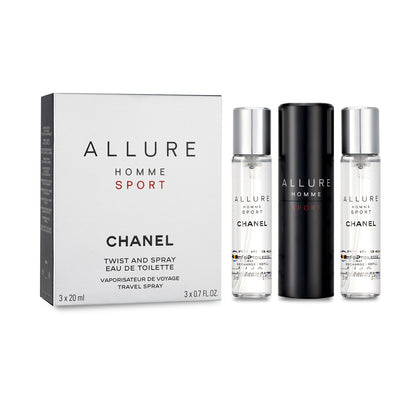 Chanel Allure Homme Sport Eau de Toilette Travel Spray 3 × 20mL alternate packaging and product image