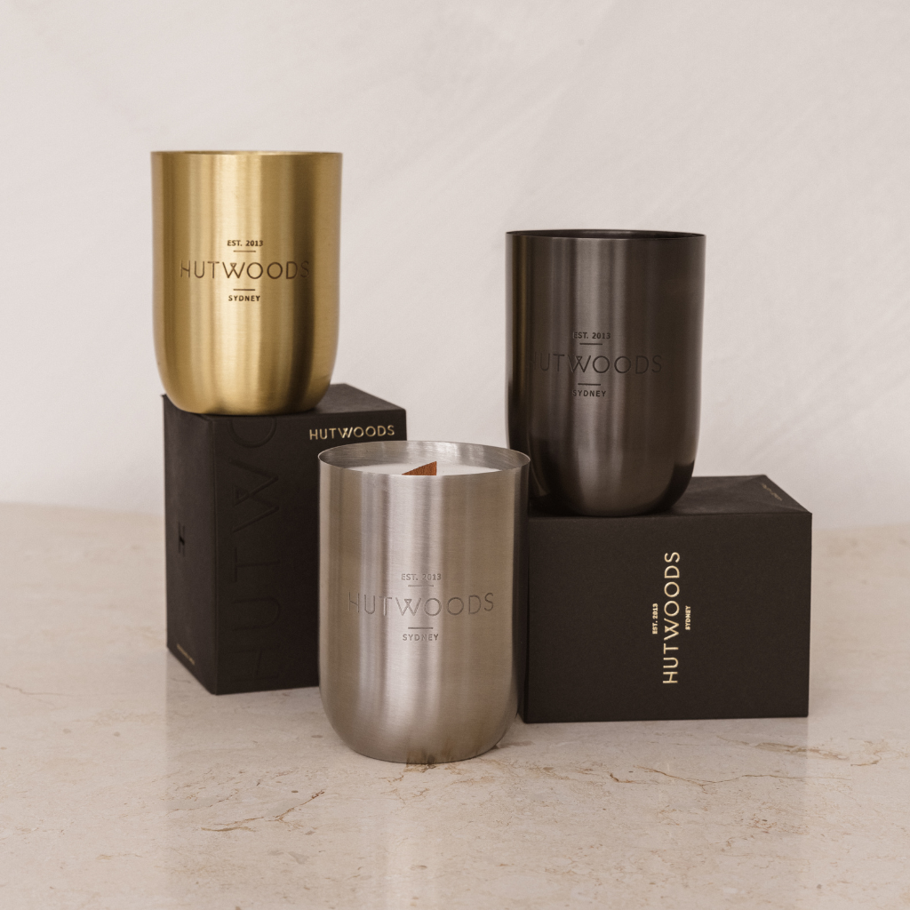 Hutwoods Wood Sage & Sea Salt Matte Black Vessel Candle 375g 80+ Hours Burn Time lifestyle image 5