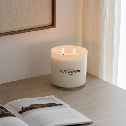 Hutwoods Wild Jasmine & Sandalwood Candle Extra Large 250+ Hours Burn Time lifestyle image 3