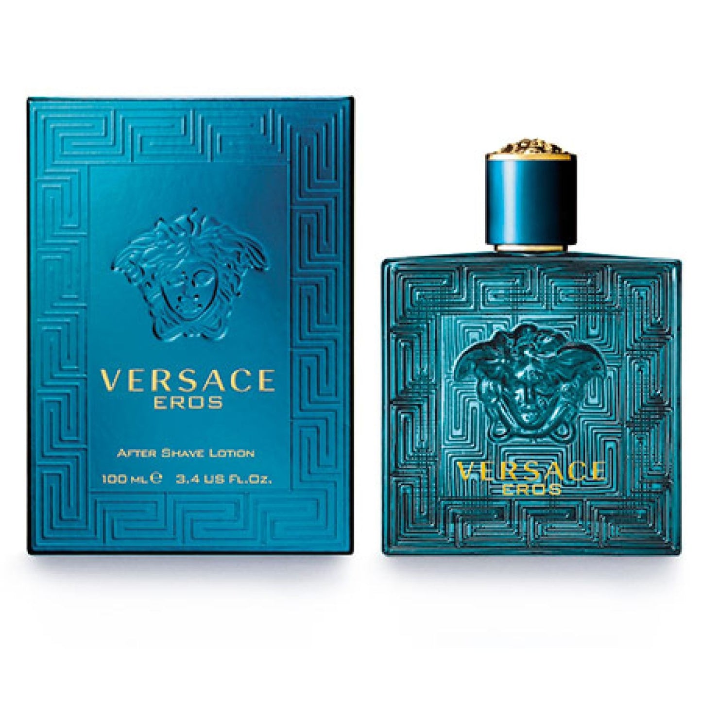 Versace Eros After Shave Lotion 100mL bottle and box