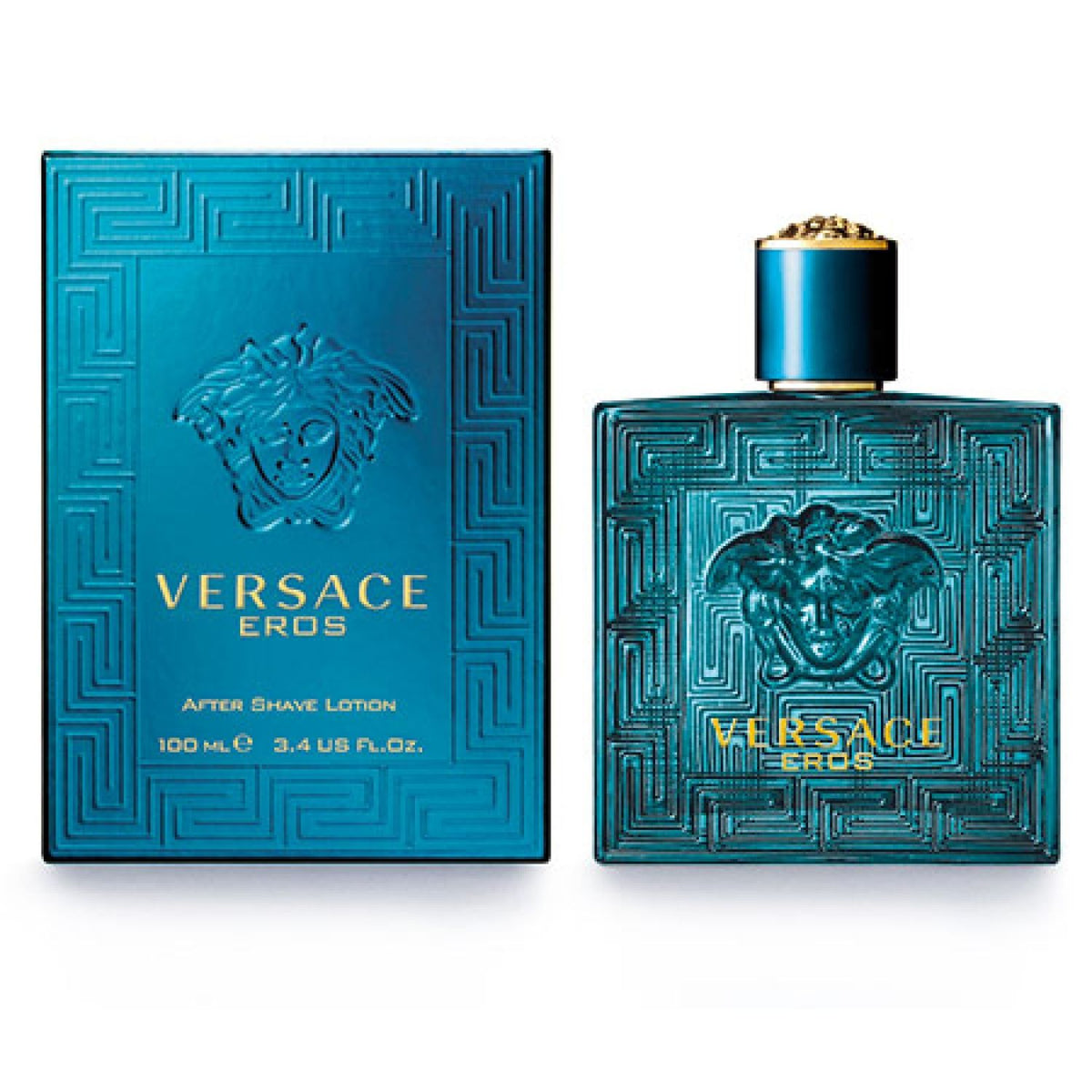 Versace Eros After Shave Lotion 100mL bottle and box