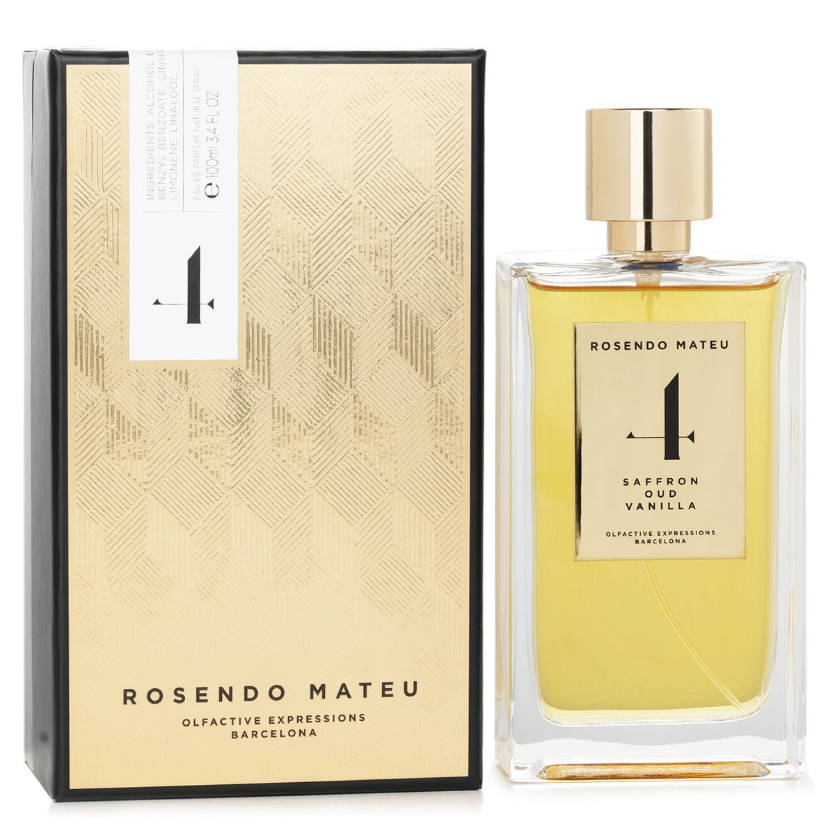 Rosendo Mateu No. 4 Saffron, Oud, Vanilla Eau de Parfum 100mL packaging image