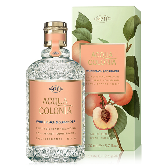 4711 Acqua Colonia White Peach & Coriander Eau de Cologne 170mL bottle and box
