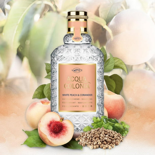 4711 Acqua Colonia White Peach & Coriander styled with white peach and coriander