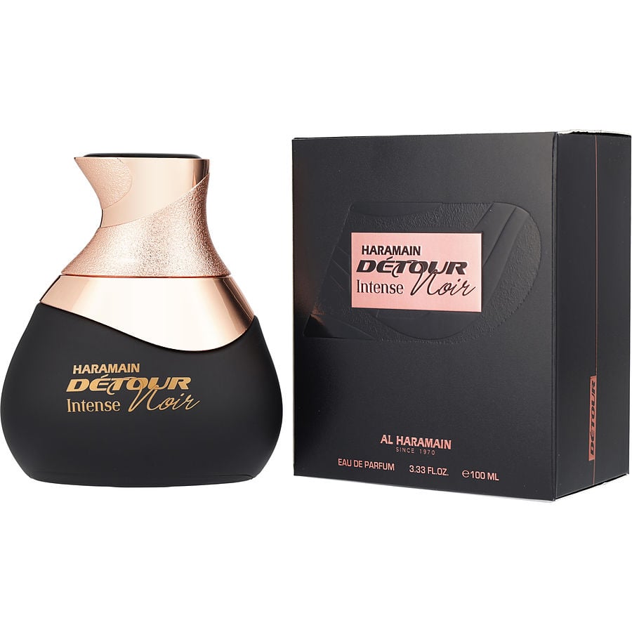 Al Haramain Detour Noir Intense Eau de Parfum 100mL bottle and box
