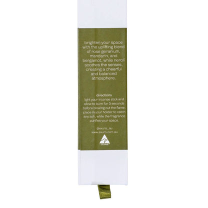 Exuro Happy Incense Sticks 20 Pack - Rose Geranium, Mandarin & Bergamot