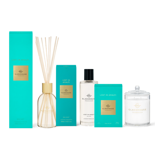 Glasshouse Fragrance Lost in Amalfi Signature Trio Diffuser + Candle + Interior Fragrance