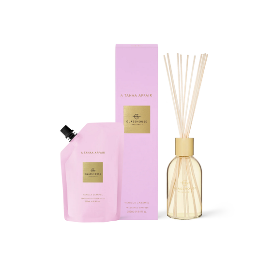 Glasshouse Fragrances A Tahaa Affair Vanilla Caramel Diffuser Bunde