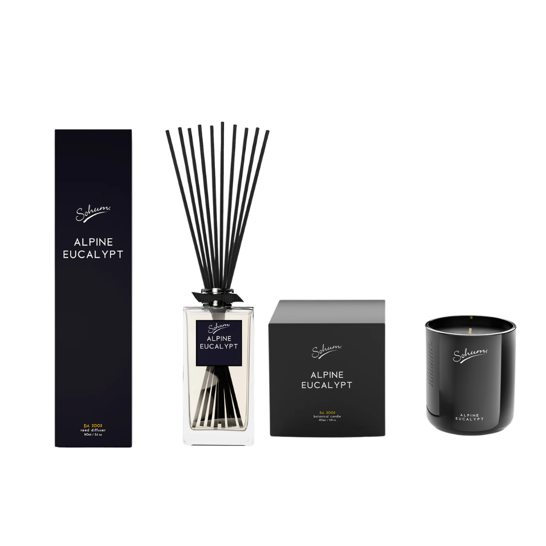 Sohum Alpine Eucalypt Signature Candle 420g & Diffuser 160ml Bundle