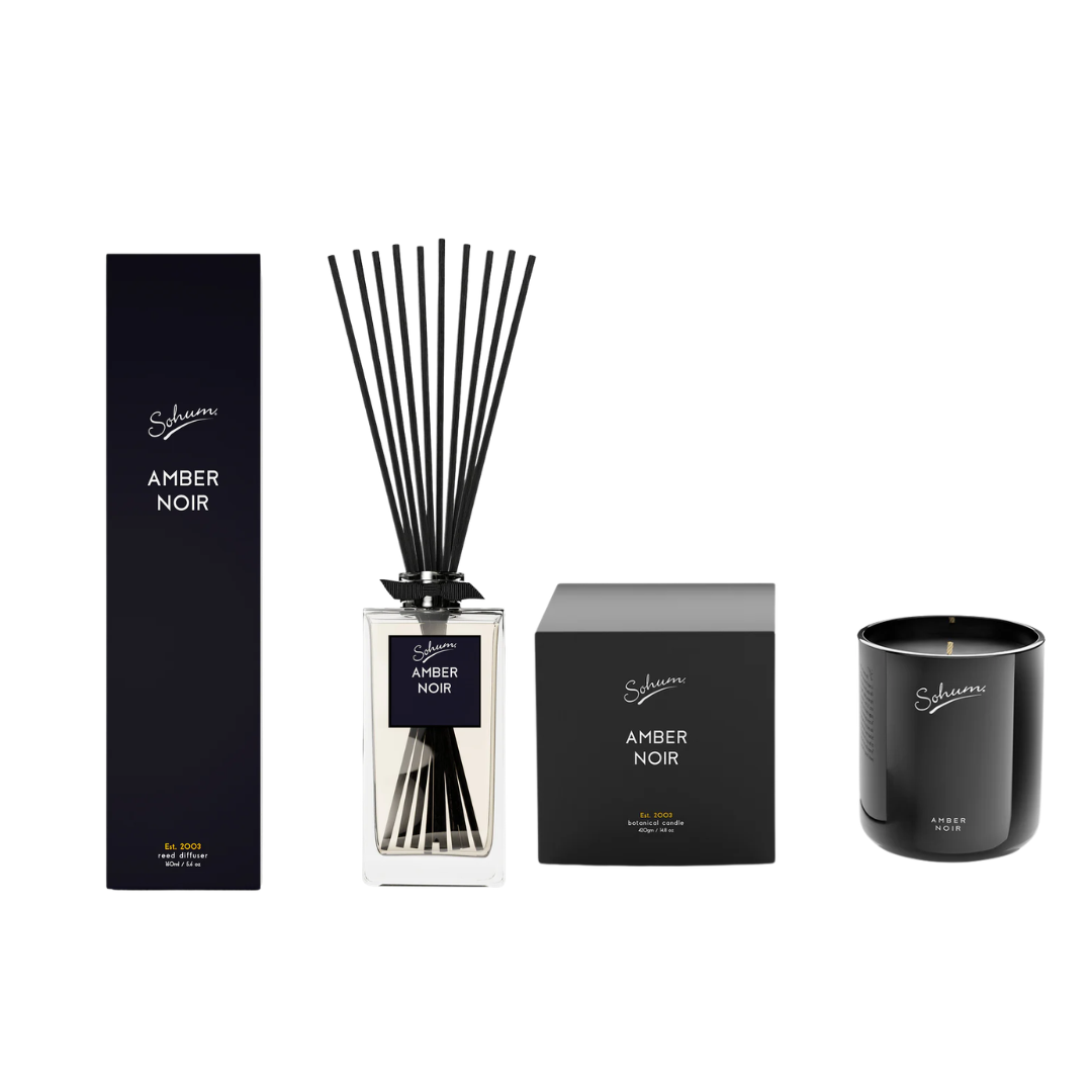 Sohum Amber Noir Signature Candle 420g & Diffuser 160ml Bundle