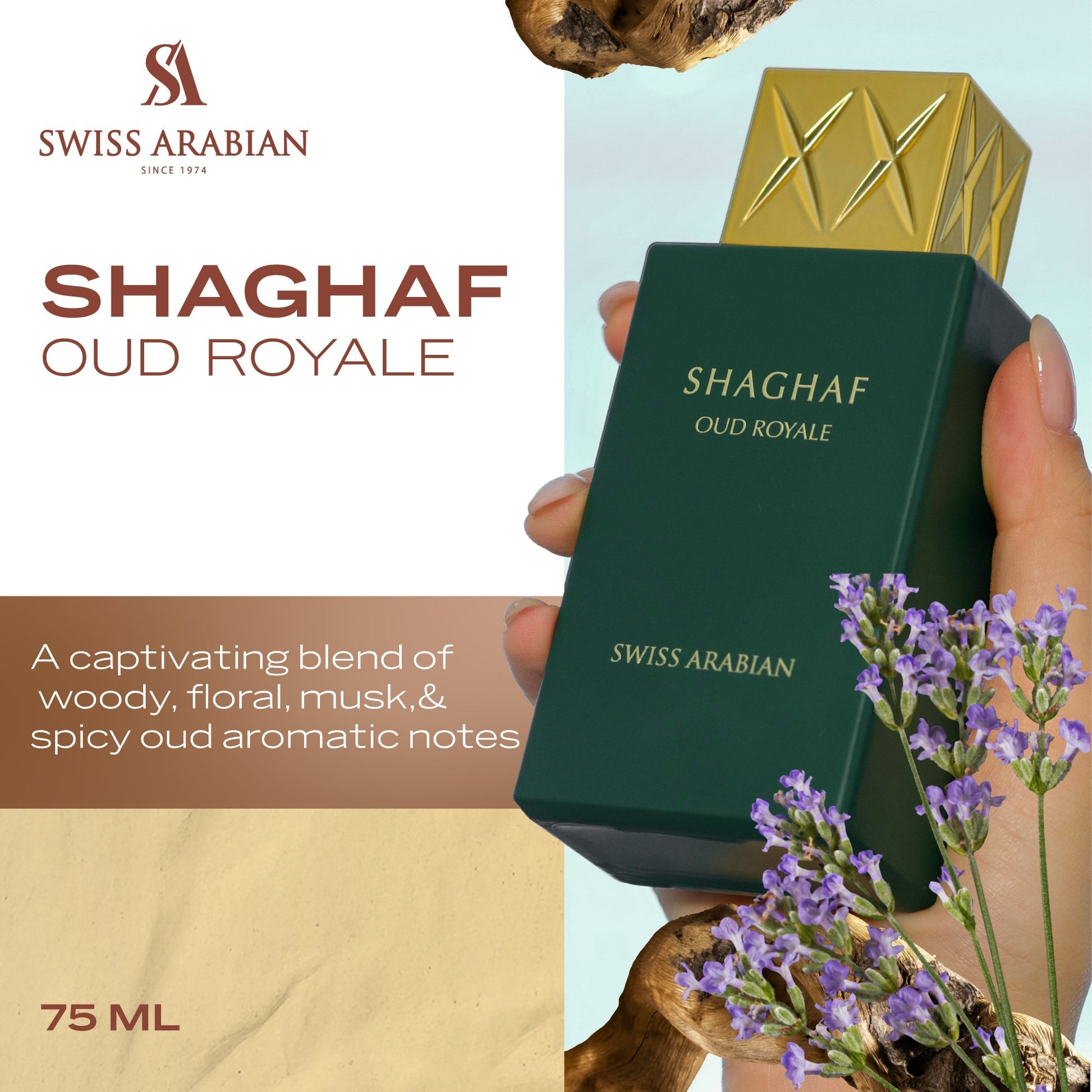 Swiss Arabian Shaghaf Oud Royale Eau de Parfum Spicy Oud 75mL image 4