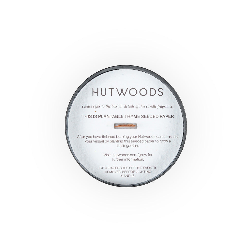 Hutwoods Wood Sage & Sea Salt Matte Black Vessel Candle 375g 80+ Hours Burn Time lifestyle image 2