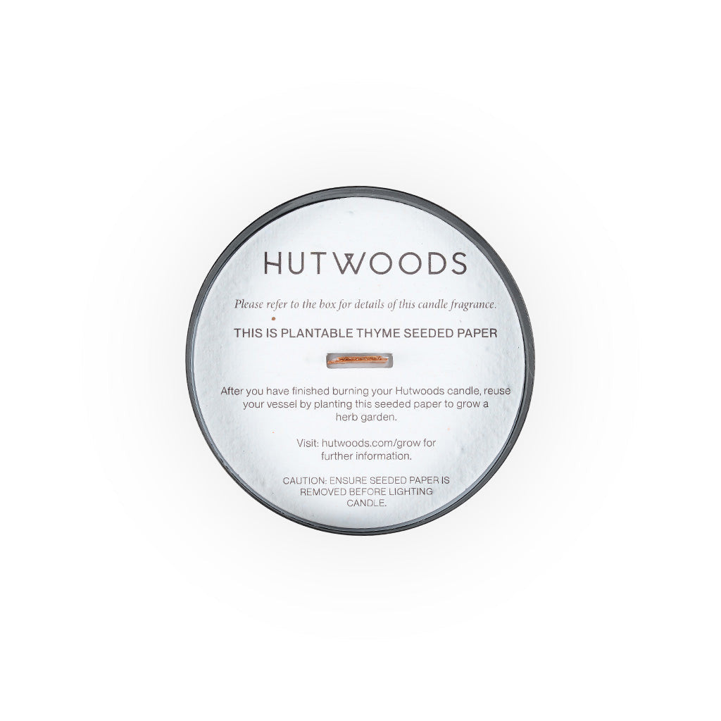 Hutwoods Bergamot & Anjou Pear Matte Black Vessel Candle 375g 80+ Hours Burn Time lifestyle image 2
