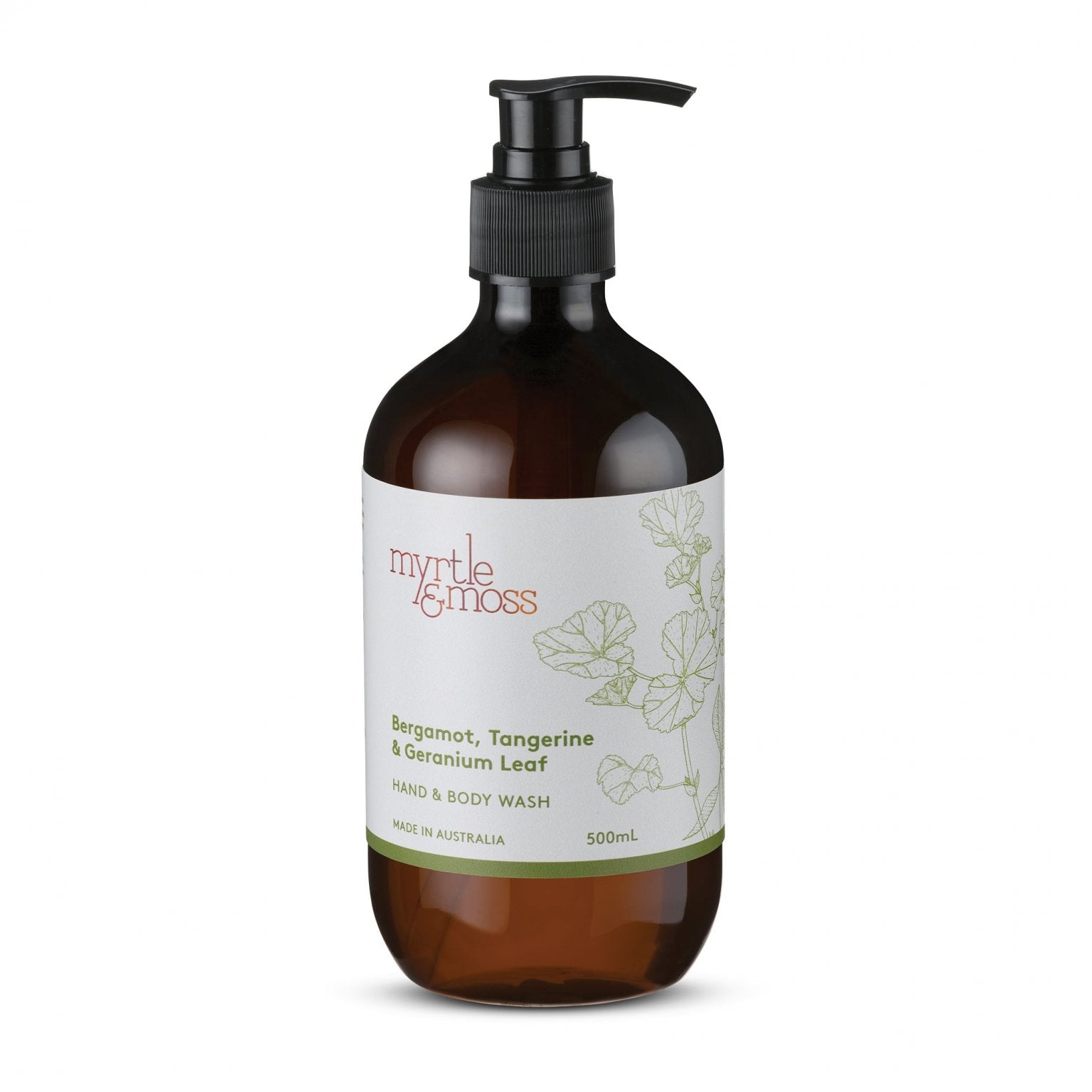 Myrtle & Moss Hand & Body Wash Refill Bergamot, Tangerine & Geranium Leaf 1L