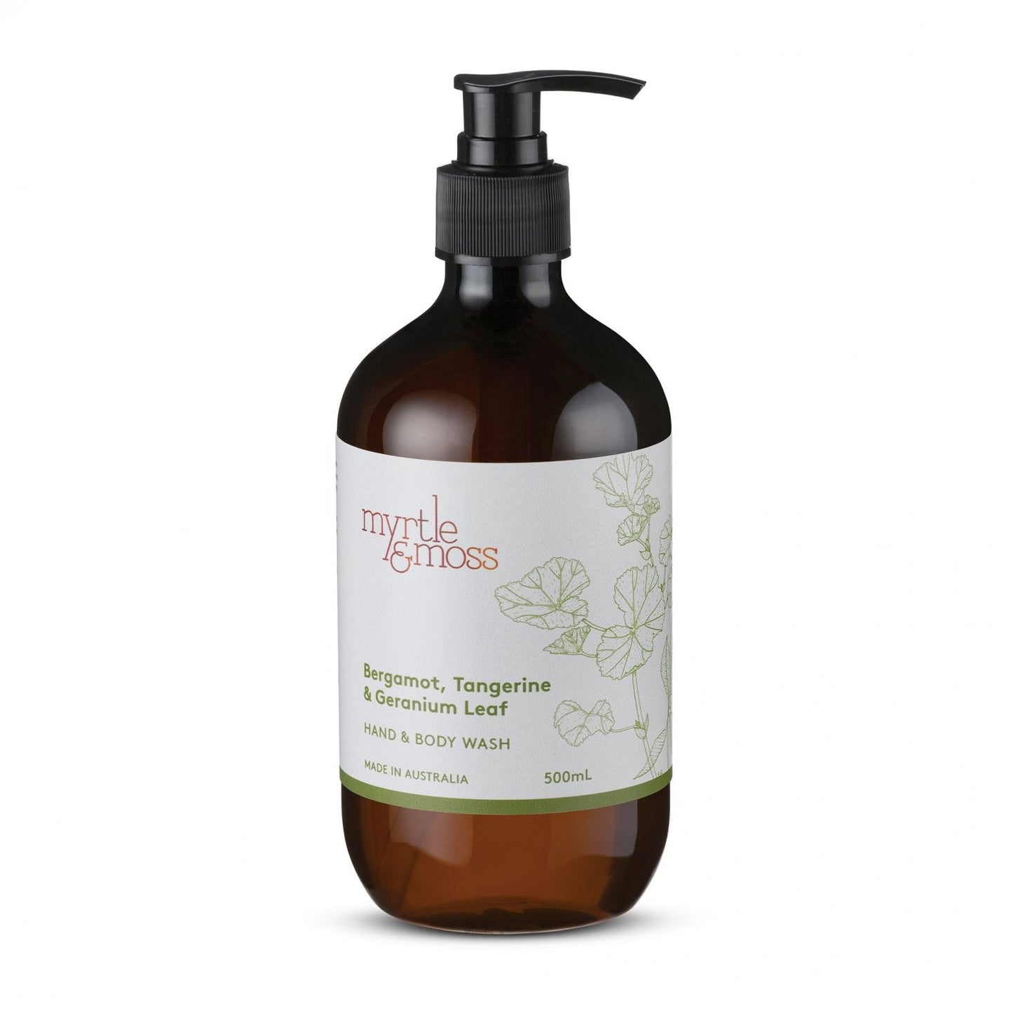 Myrtle & Moss Hand & Body Wash Bergamot, Tangerine & Geranium Leaf 500mL
