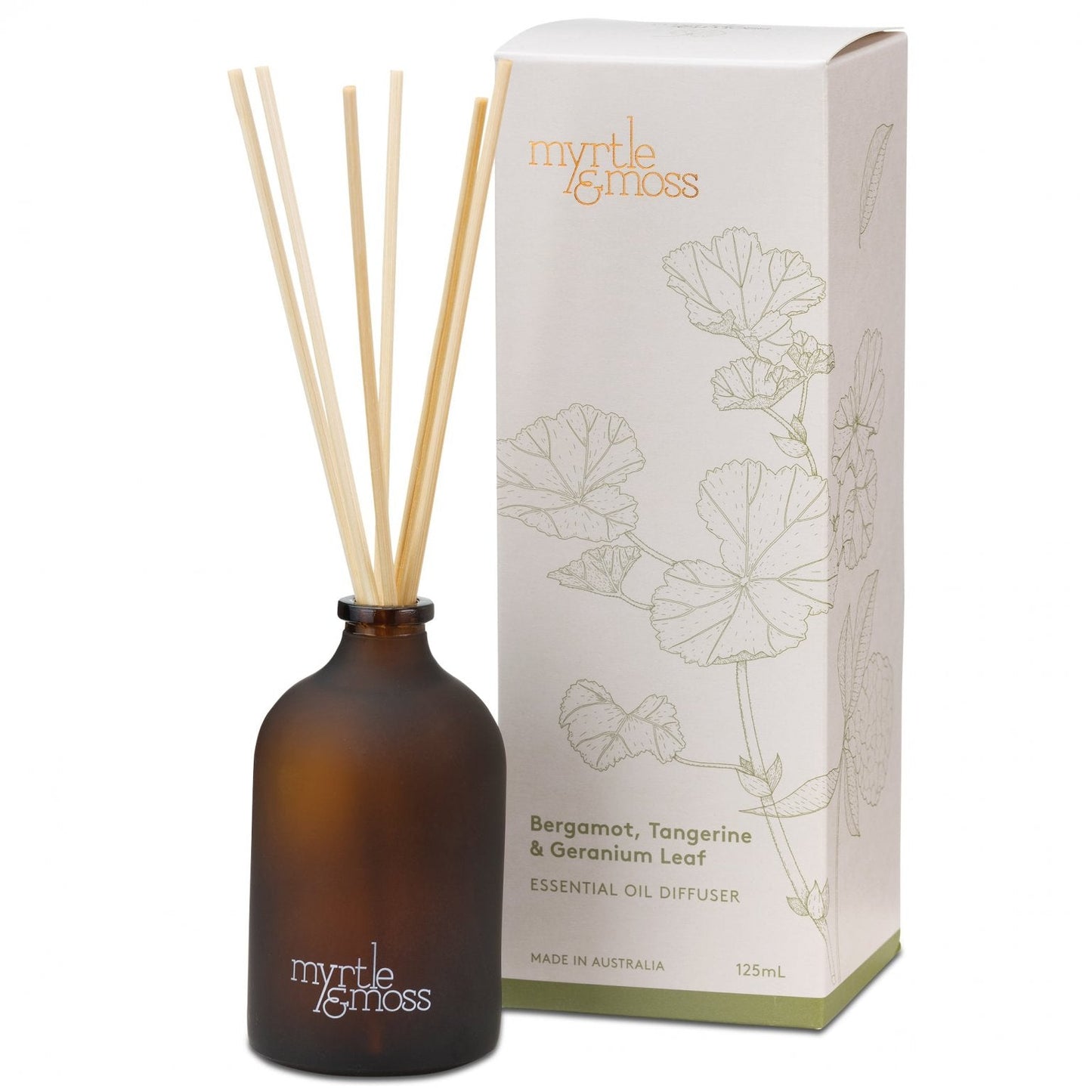 Myrtle & Moss Signature Essential Oil Diffuser Bergamot, Tangerine & Geranium Leaf 125mL