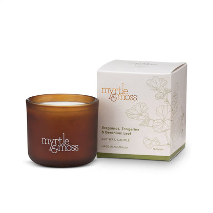Myrtle & Moss Soy Wax Candle Bergamot, Tangerine & Geranium Leaf (16 Hours)