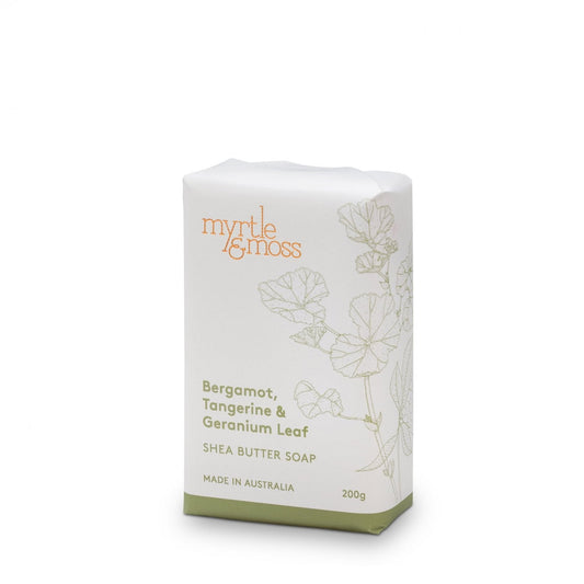 Myrtle & Moss Shea Butter Soap Bergamot, Tangerine & Geranium Leaf 200g