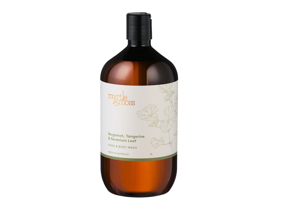 Myrtle & Moss Hand & Body Wash Refill Bergamot, Tangerine & Geranium Leaf 1L
