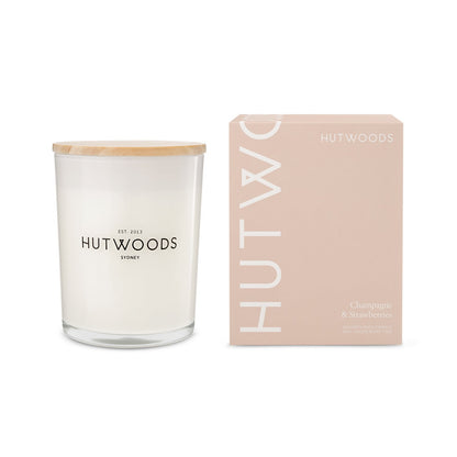 Hutwoods Champagne & Strawberries Large Candle 500g & Reed Diffuser 200mL Bundle - The Gift Company