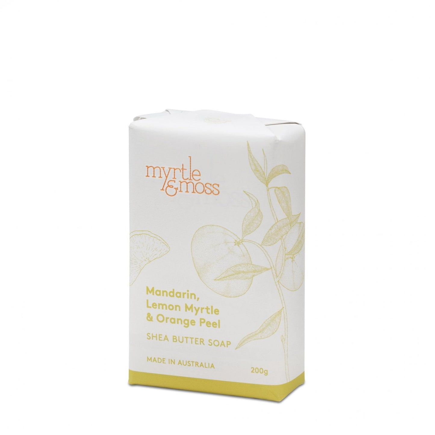 Myrtle & Moss Shea Butter Soap Mandarin, Lemon Myrtle & Orange Peel 200g