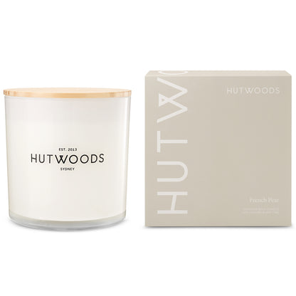 Hutwoods French Pear Candle Extra Large 250+ Hours Burn Time - The Perfume Company