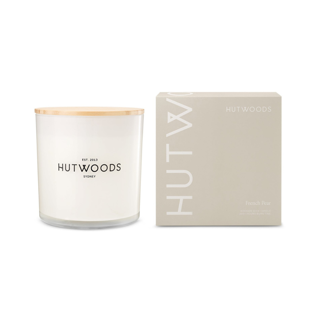 Hutwoods French Pear Candle Extra Large 250+ Hours Burn Time - The Perfume Company