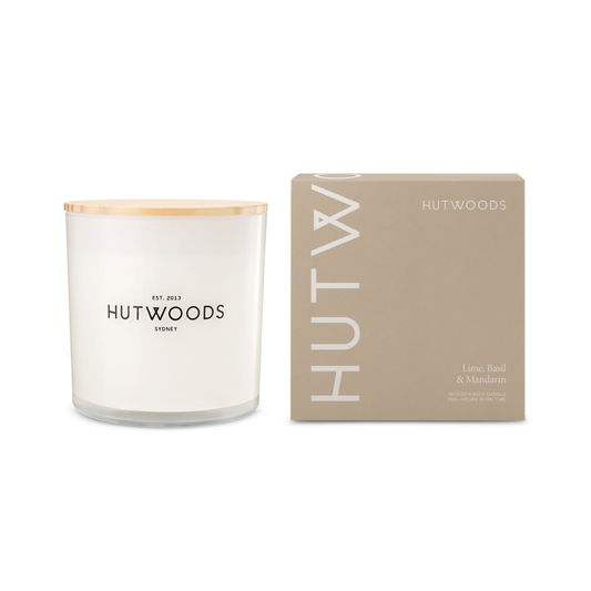 Hutwoods Lime, Basil & Mandarin Candle Extra Large 250+ Hours Burn Time - The Perfume Company