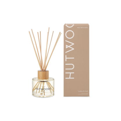 Hutwoods Leather & Oud Reed Diffuser 200mL - The Perfume Company