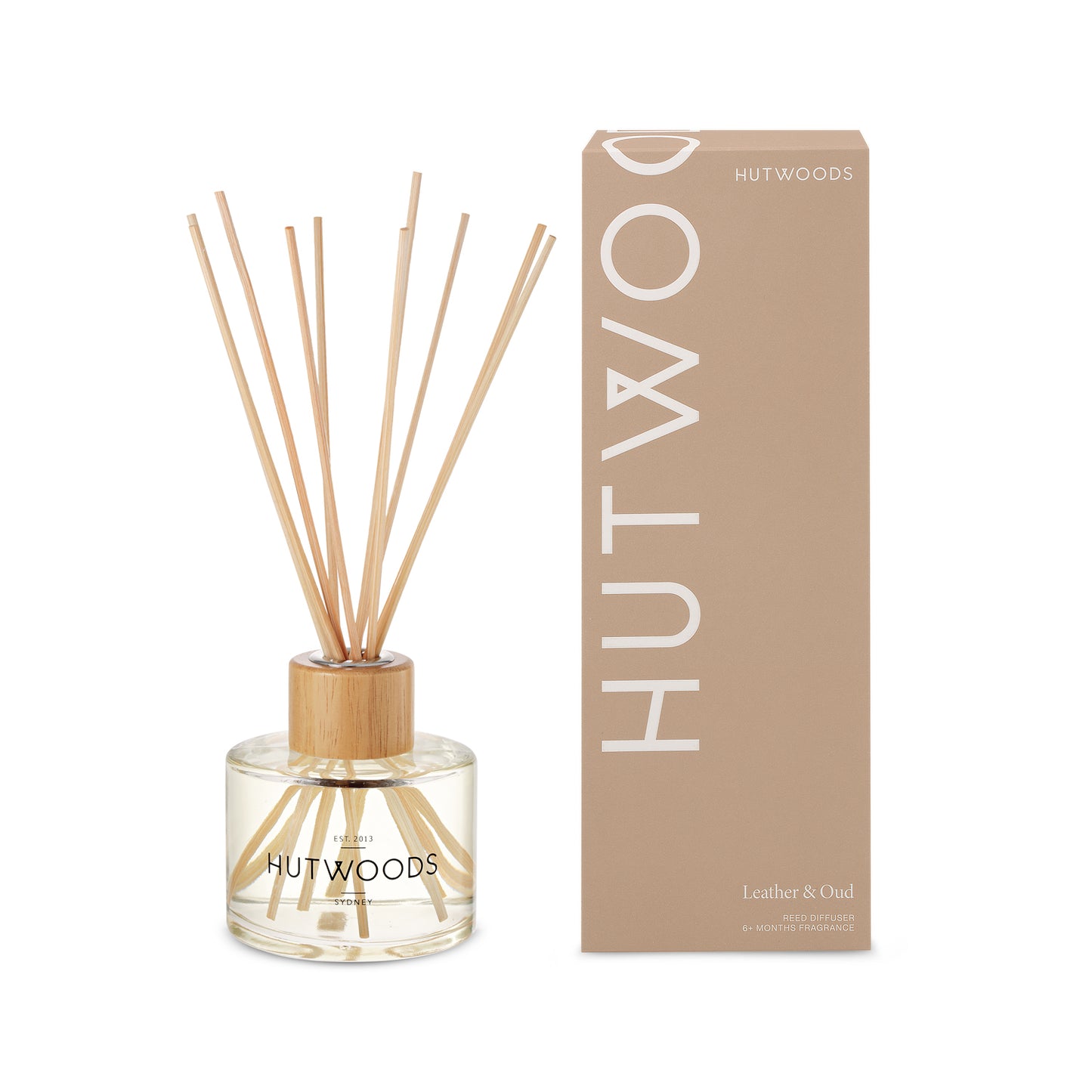Hutwoods Leather & Oud Reed Diffuser 200mL - The Perfume Company