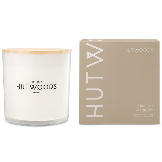 Hutwoods Lime, Basil & Mandarin Candle Extra Large 250+ Hours Burn Time - The Perfume Company