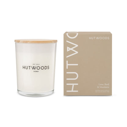 Hutwoods Lime, Basil & Mandarin Large Candle 500g & Reed Diffuser 200mL Bundle - The Gift Company