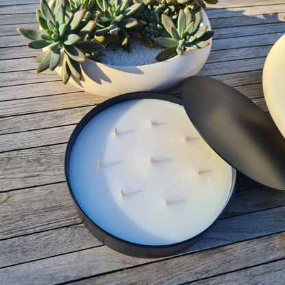 SANJULA Powder Coated Tin Statement Candle | White Wax 3kg