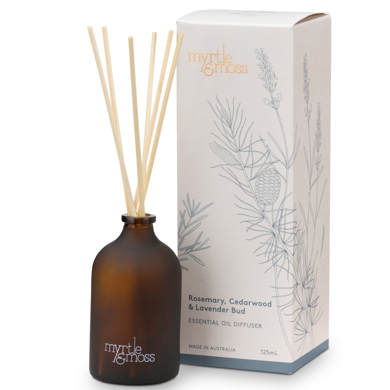 Myrtle & Moss Signature Essential Oil Diffuser Rosemary, Cedarwood & Lavender Bud 125mL