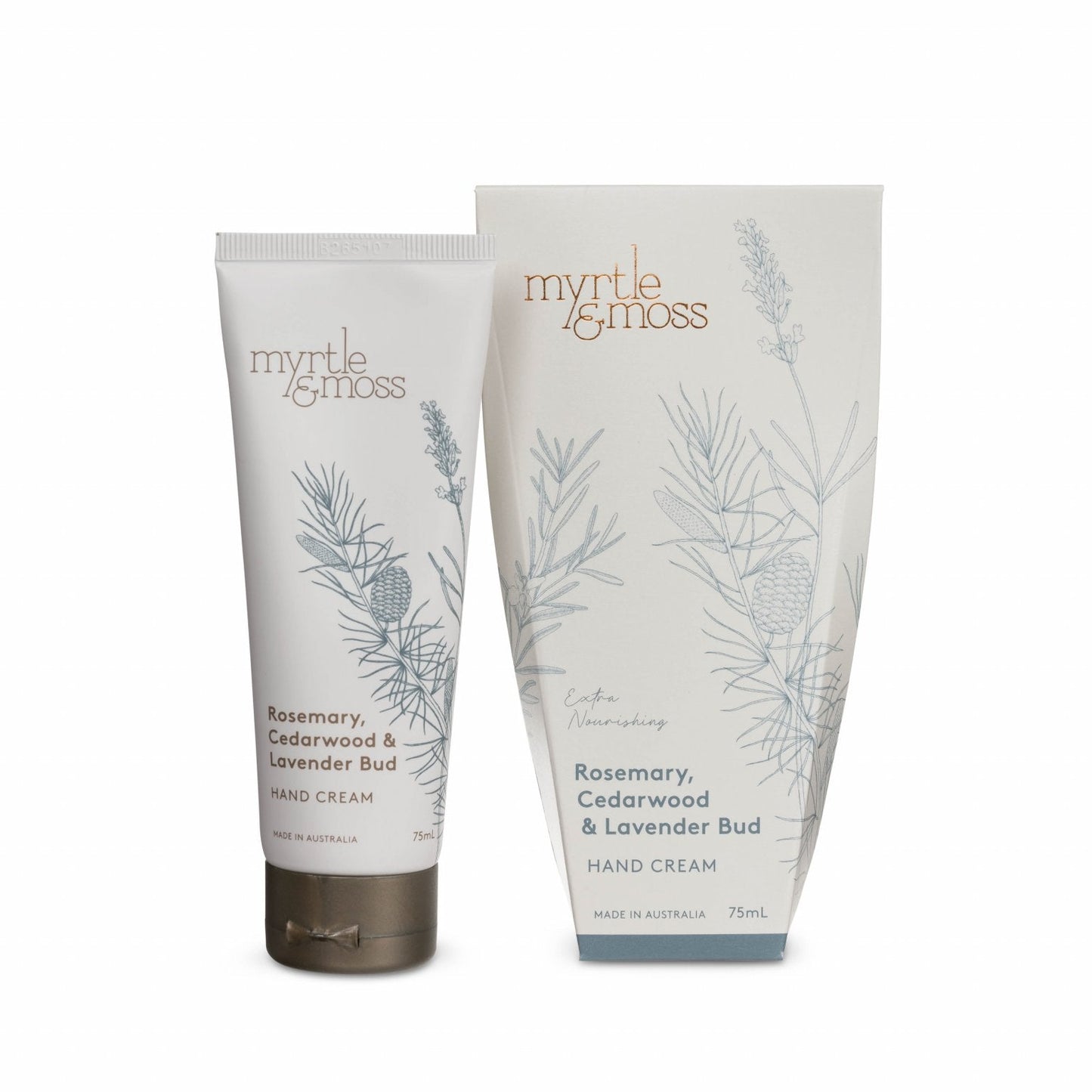 Myrtle & Moss Hand Cream Rosemary, Cedarwood & Lavender Bud 75mL