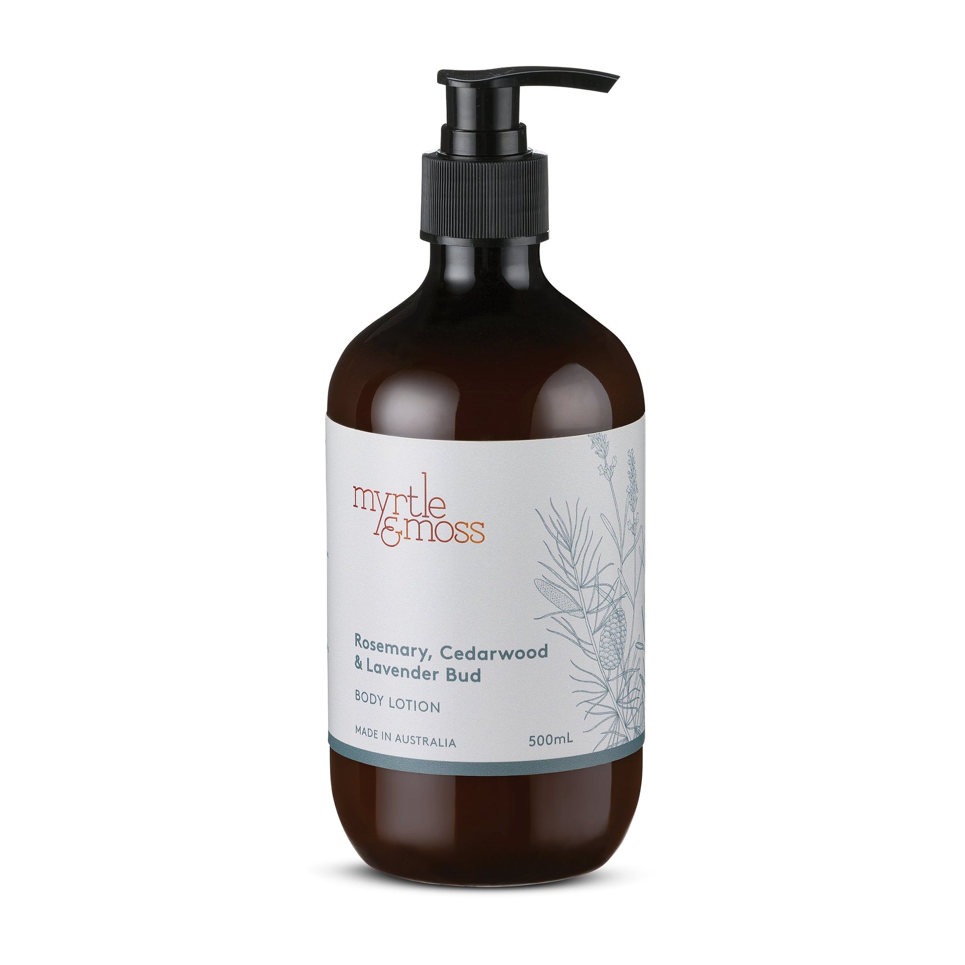Myrtle & Moss Body Lotion Rosemary, Cedarwood & Lavender Bud 500mL