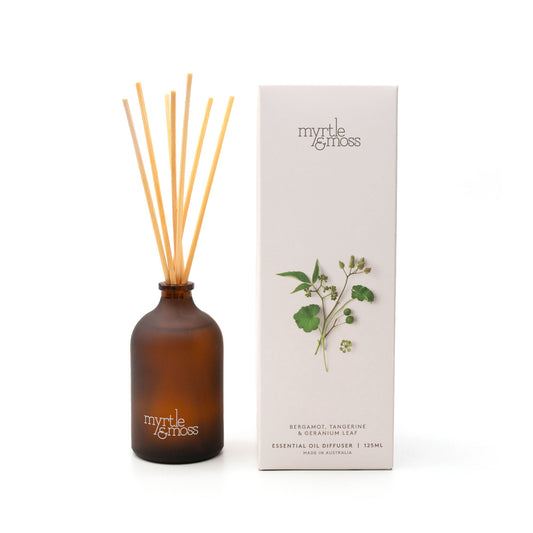 Myrtle & Moss Signature Essential Oil Diffuser Bergamot Rind, Tangerine & Geranium Leaf 125mL - The Perfume Company