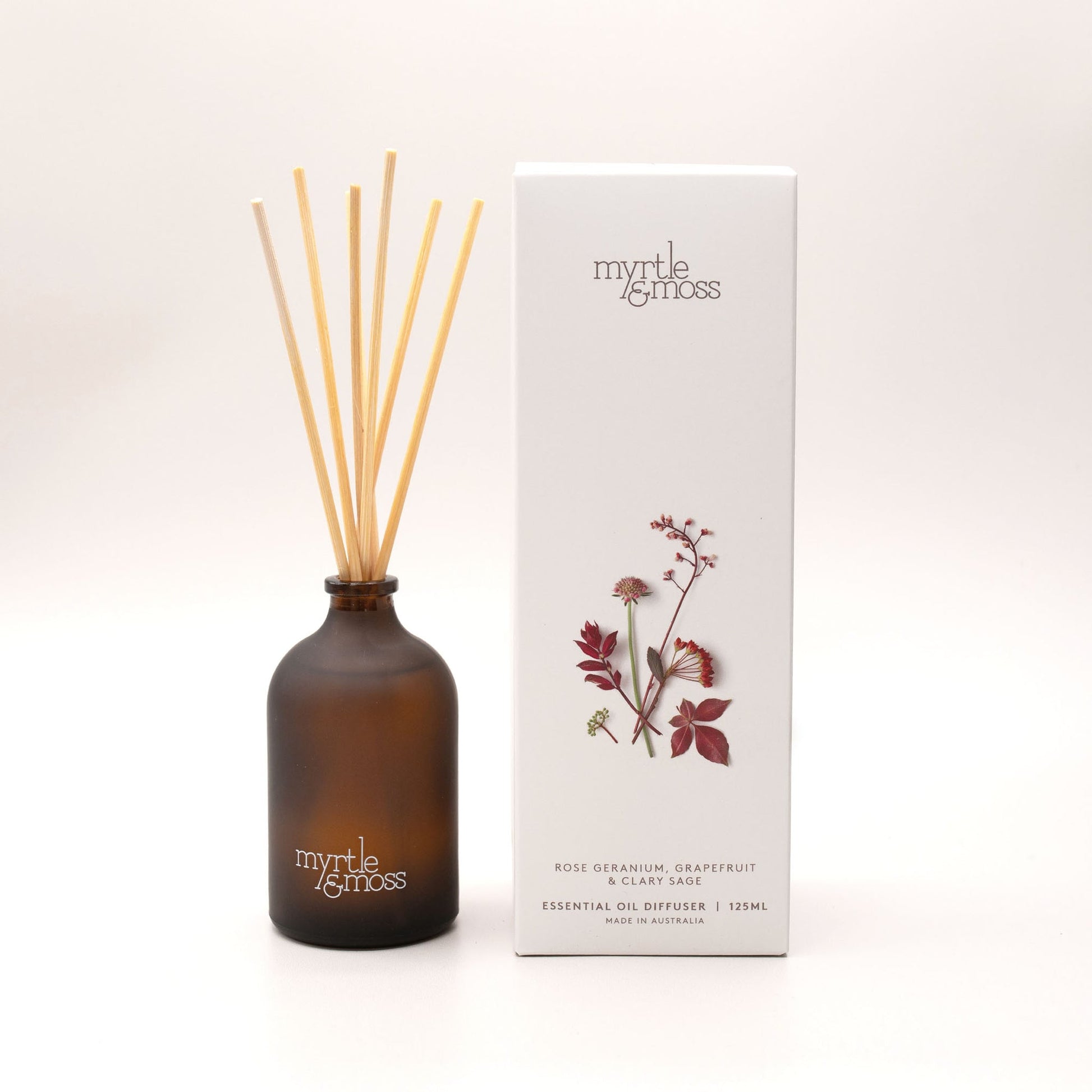 Myrtle & Moss Rose Geranium, Grapefruit and Clary Sage Essential Oil Diffuser 125mL