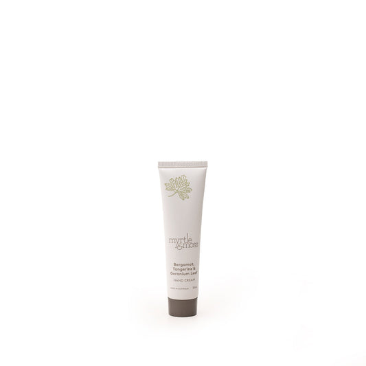 Myrtle & Moss Signature Hand Cream Bergamot Rind, Tangerine & Geranium Leaf 30mL - The Perfume Company