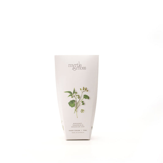 Myrtle & Moss Signature Hand Cream Bergamot Rind, Tangerine & Geranium Leaf 75mL - The Perfume Company