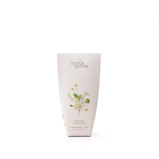 Myrtle & Moss Signature Hand Cream Mandarin, Lemon Myrtle & Orange Peel 75mL - The Perfume Company