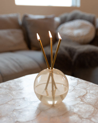 Everlasting Candle Co - Everlasting Candle Co Neva Signature Set - Pampas Vase & Champagne Candle Sticks - The Perfume Company