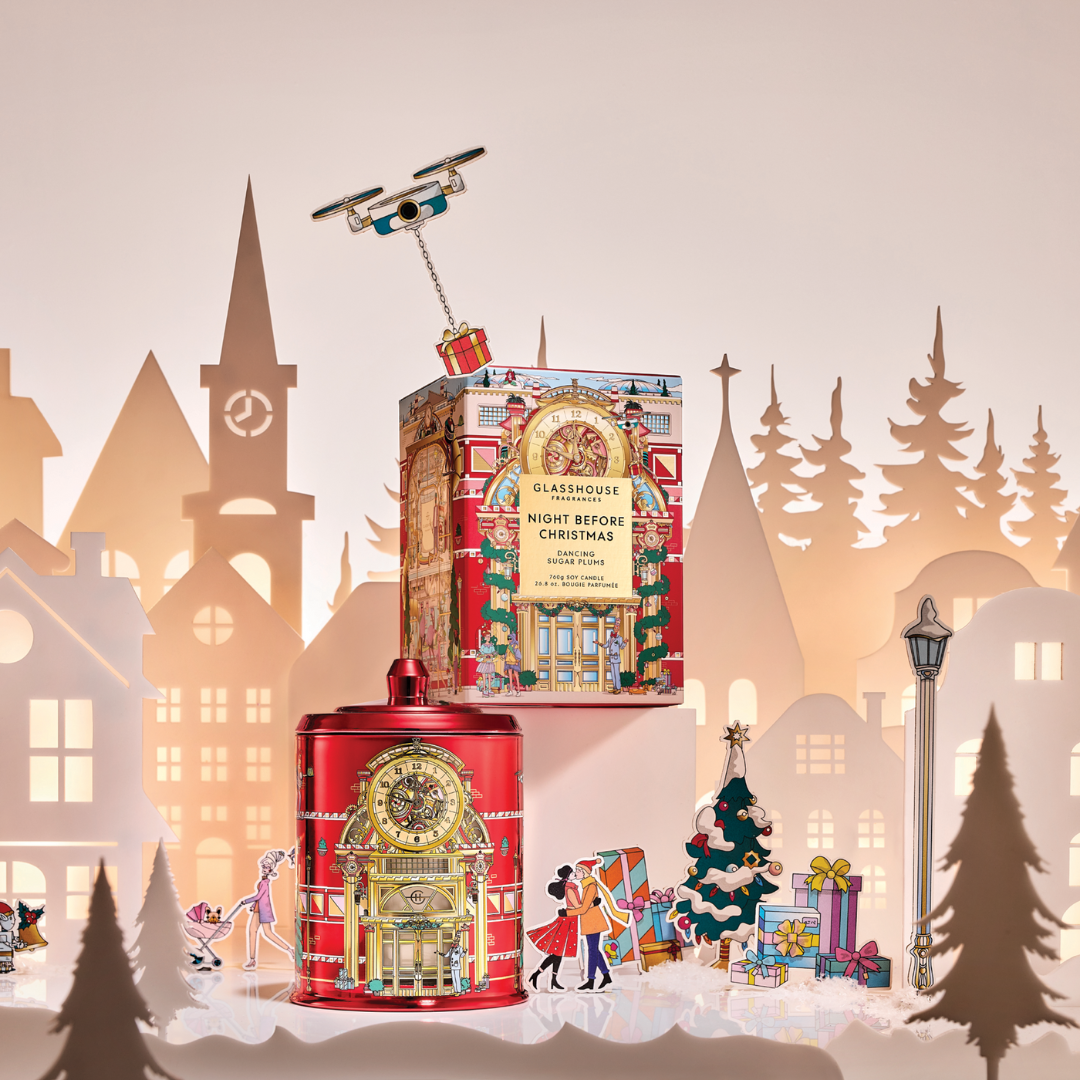 Glasshouse Fragrances Night Before Christmas Candle Trio Bundle 1 x 380g • 1 x 760g • 1 x 60g