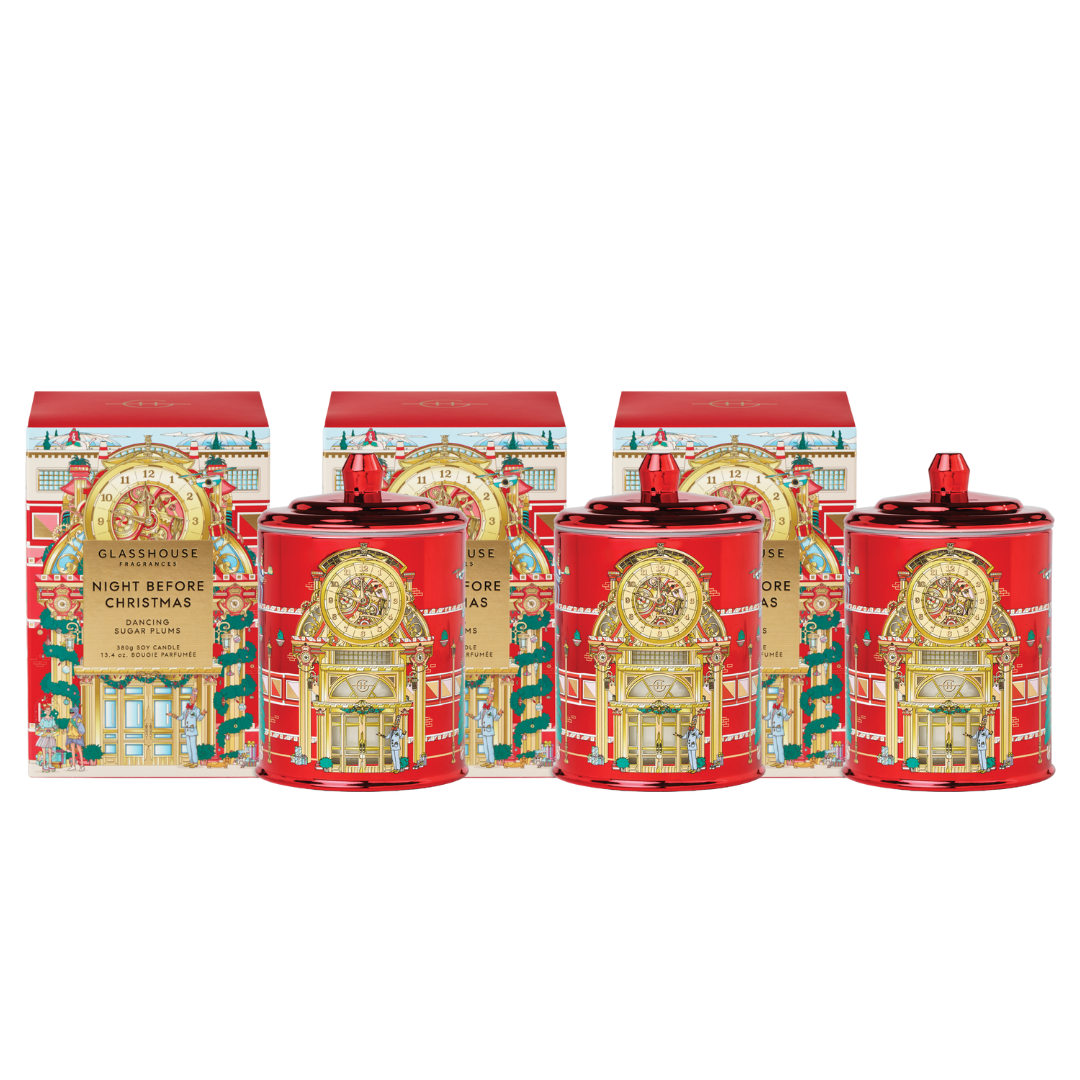 Glasshouse Fragrances Night Before Christmas Candle Bundle 3 x 380g